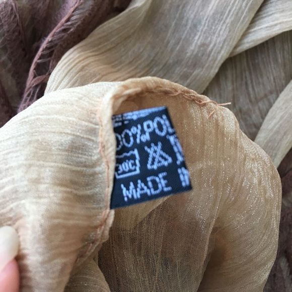 Herringbone Lace & Sheer Polyester Infinity Scarf - Picture 6 of 6